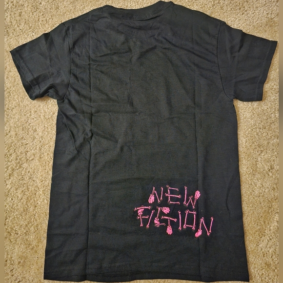 NWOT KAWS Skeleton New Fiction T-Shirt Pink - Picture 2 of 3